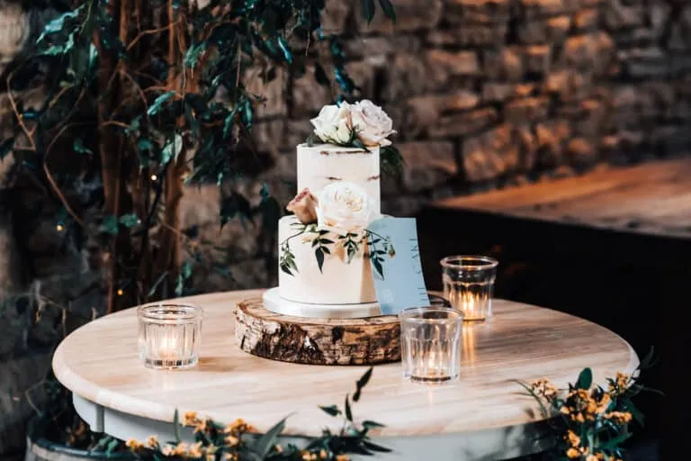 Two tier Semi Naked Wedding Cake