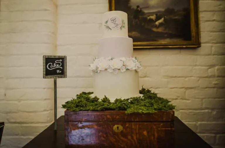 Sugar Flowers and Hand Painted Monogram