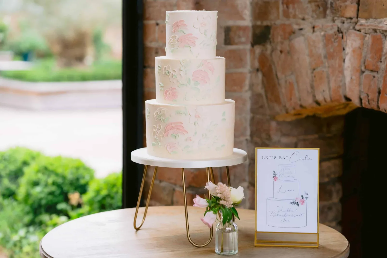 Textured Buttercream Floral Wedding Cake