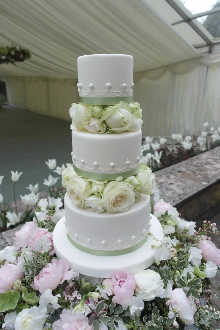 Abundance of Fresh Flowers, Hand Piped details