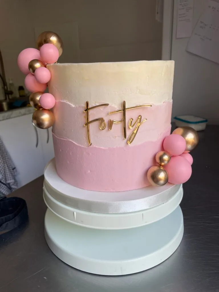 Shades of pink Forty Birthday Cake