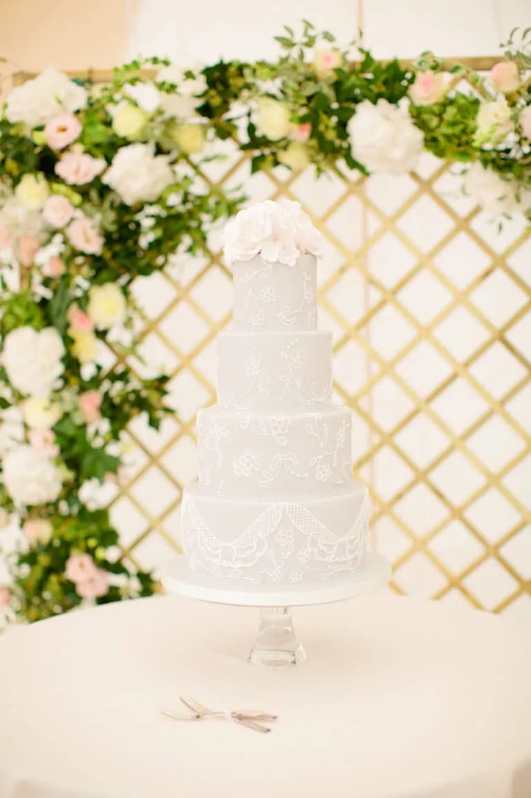 Hand Piped Lace Wedding Cake
