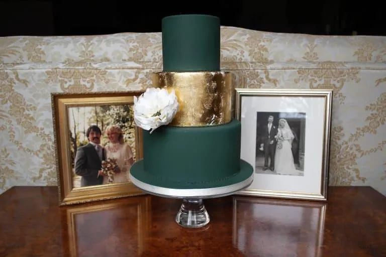 Emerald Green and Gold Leaf