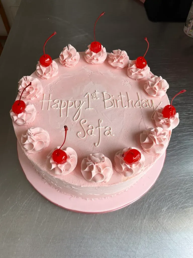 Cherry topped Birthday Cake