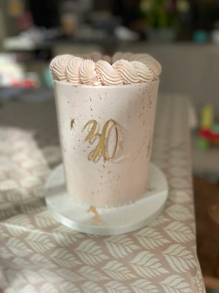Pink and Gold Birthday Cake