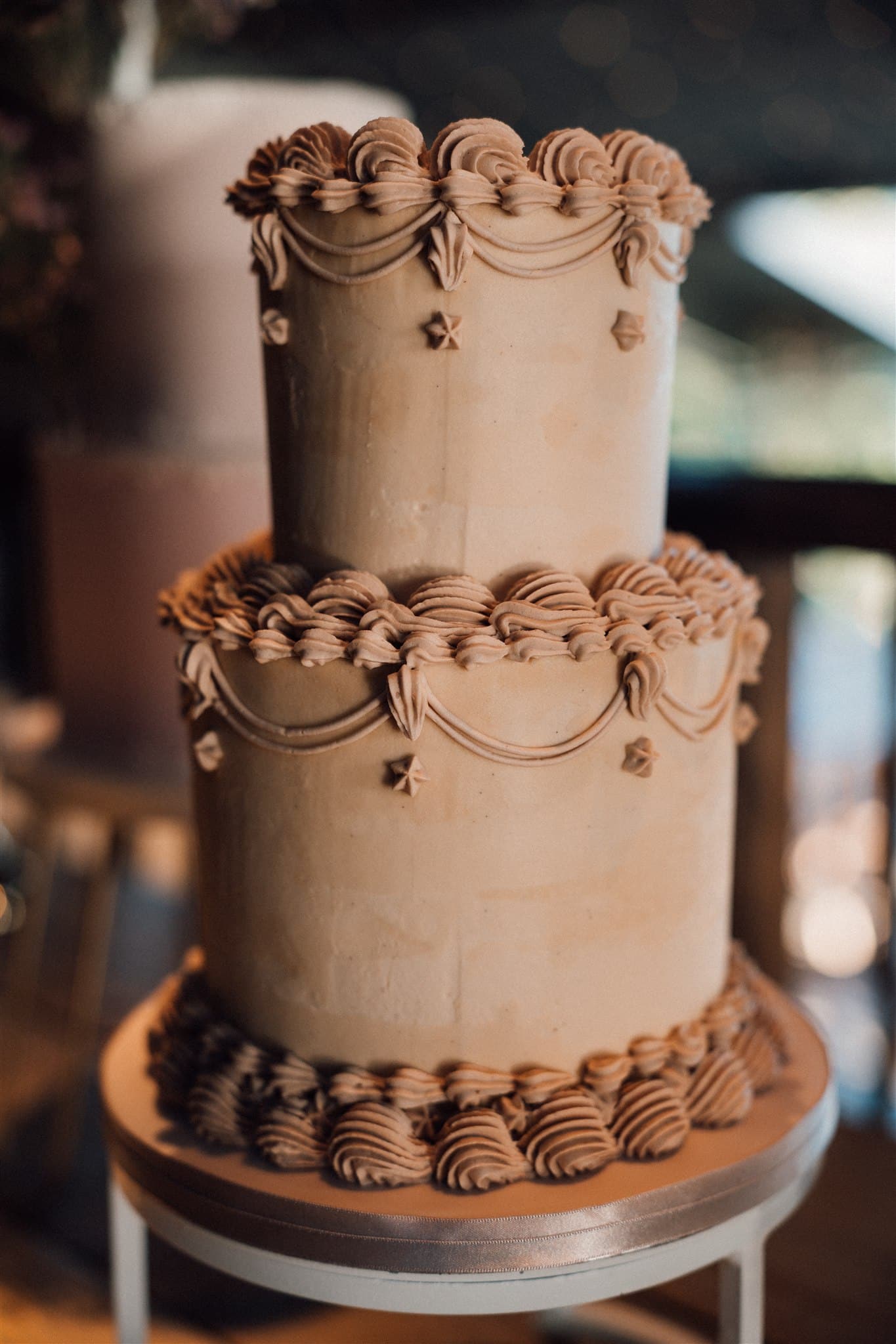 Lambeth Taupe Buttercream Wedding Cake